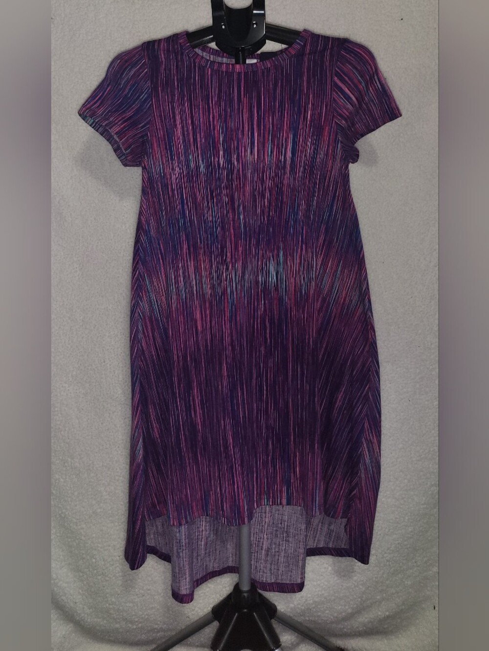 LuLaRoe Vibrant Purple & Pink Striped Midi Dress